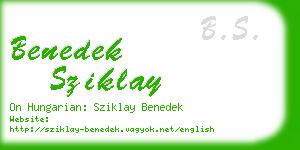 benedek sziklay business card